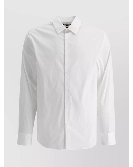 Vince White Cotton Poplin Shirt for men