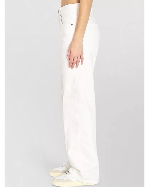 Haikure White Cotton Mid-Rise Wide-Leg Jeans
