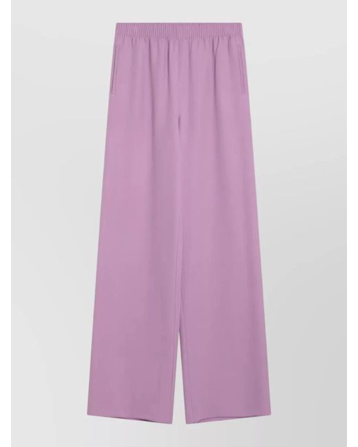 Valentino Purple Wide Leg Tailored Trousers High Waist