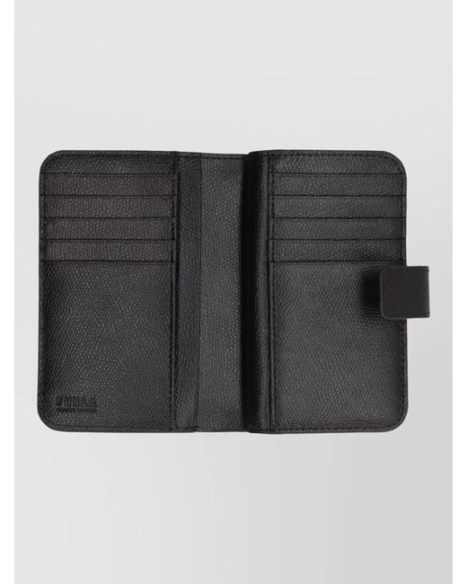 Furla Black Camelia Leather Keyring Wallet Case
