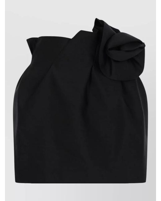 Magda Butrym Black High Waist Skirt Ruffle Detail