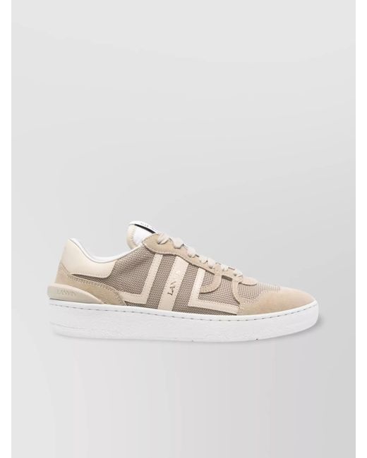 Lanvin White Paneled Logo-Print Low-Top Sneakers