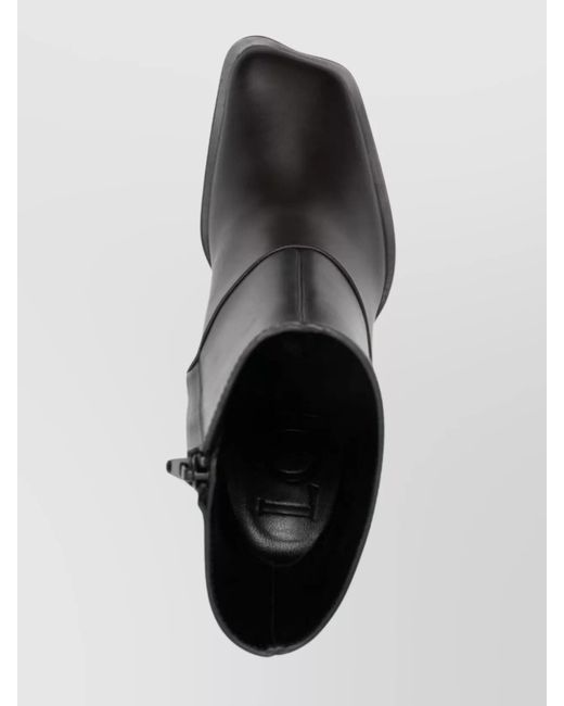 Loewe Black Calf Leather Panelled Ankle Boots