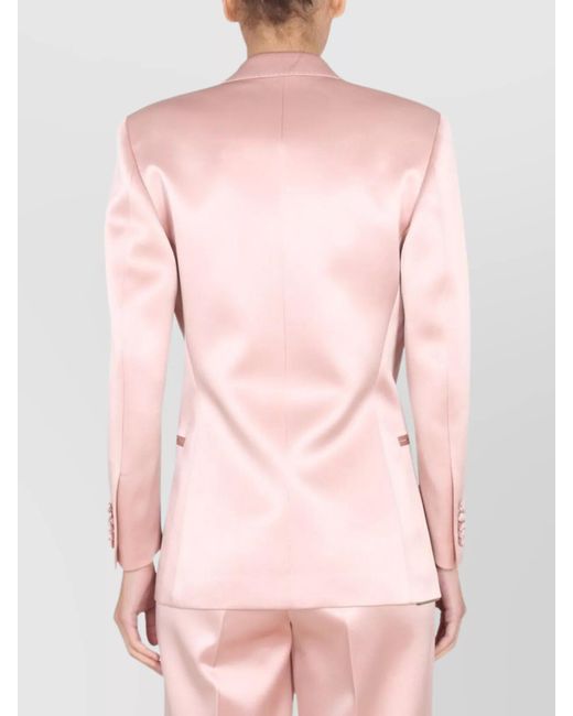 Gucci Pink Silk Double-Breasted Blazer