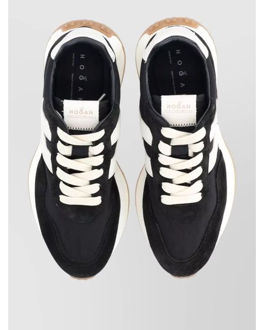 Hogan Black Leather Low Top Sneakers