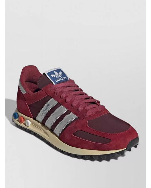 Adidas Originals Red Sneakers Contrast Sole Suede Overlays Outsole for men