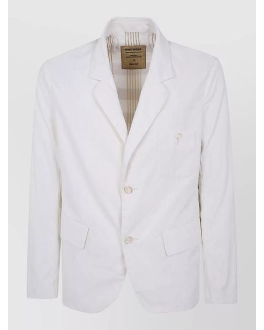 Uma Wang White Tailored Comiso Suit Jacket Notch Lapel for men