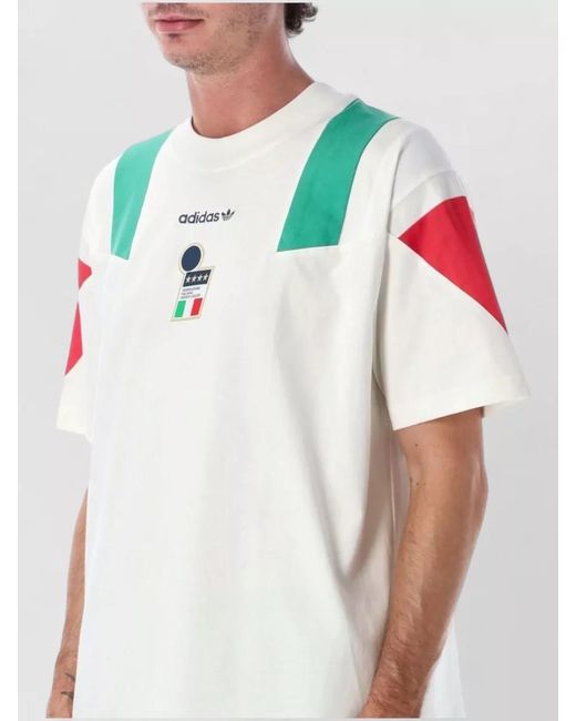 Adidas Originals White Cotton Color-Block Relaxed-Fit T-Shirt for men