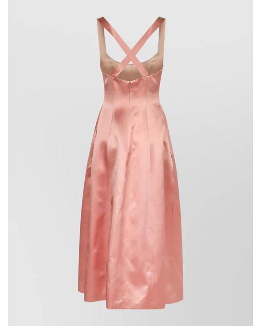 Philosophy Pink Cross-Back Midi Dress