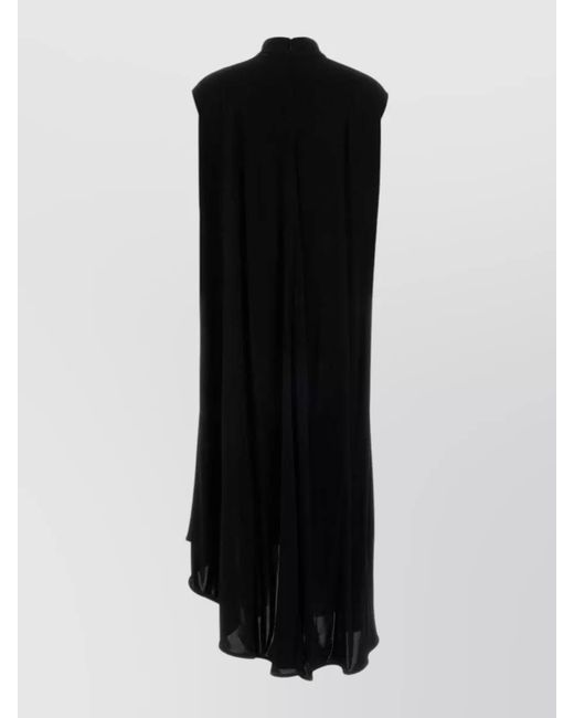 Bottega Veneta Black Jersey Dress Sleeveless Asymmetric Hem High Neckline