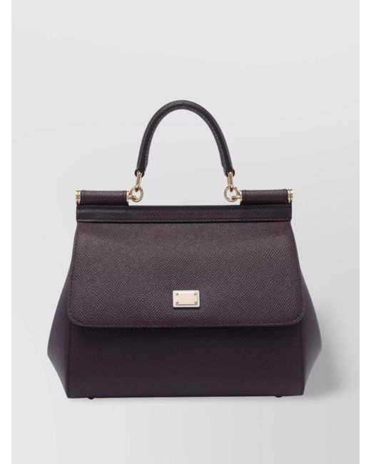 Dolce & Gabbana Blue Cross-Body Bag Structured Top Handle