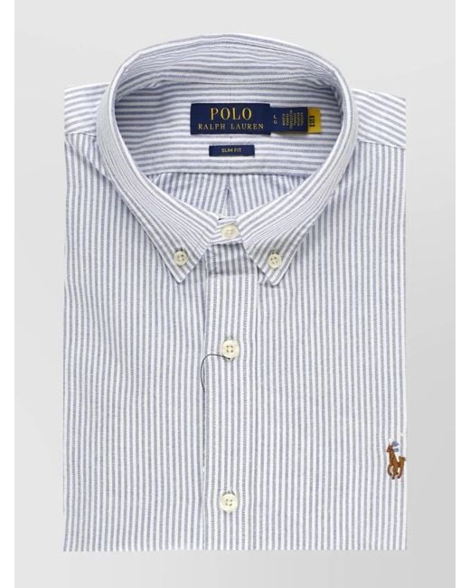 Ralph Lauren Blue Cotton Long-Sleeve Shirt for men