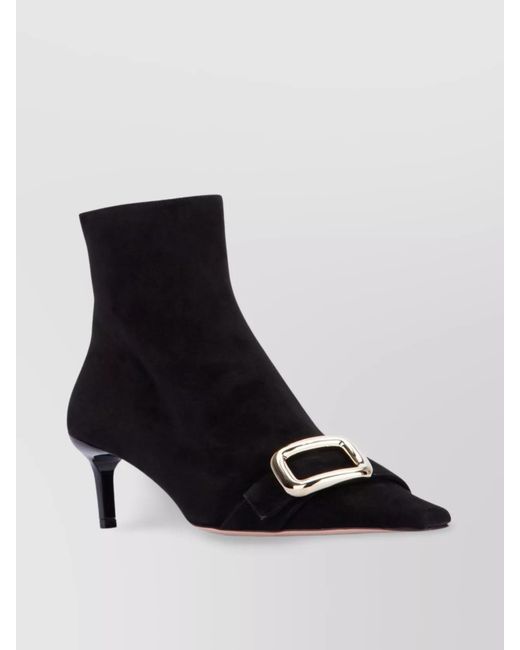 Roger Vivier Black Leather Ankle Boots