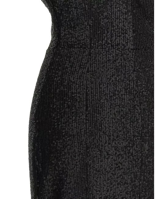 Norma Kamali Black Sequined Off-Shoulder Gown