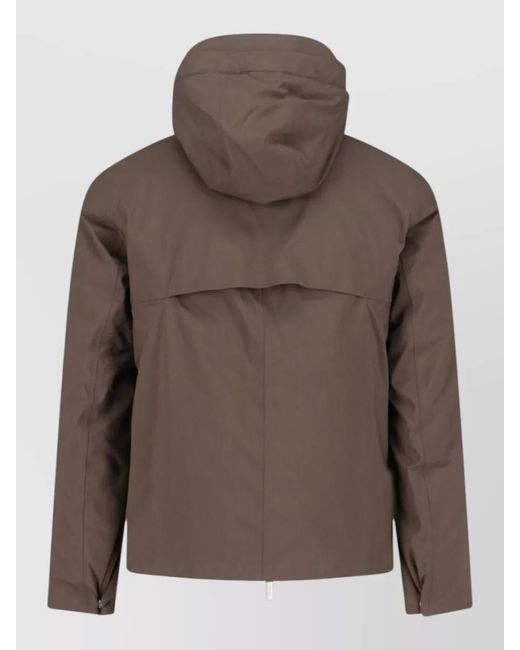 K-Way Brown Padded Hooded Raincoat for men