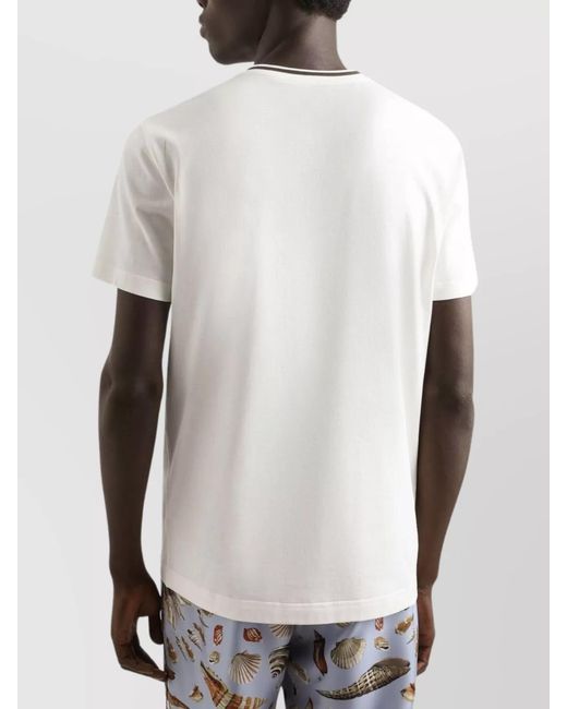 Dolce & Gabbana White Cotton Logo Embroidered T-Shirt for men
