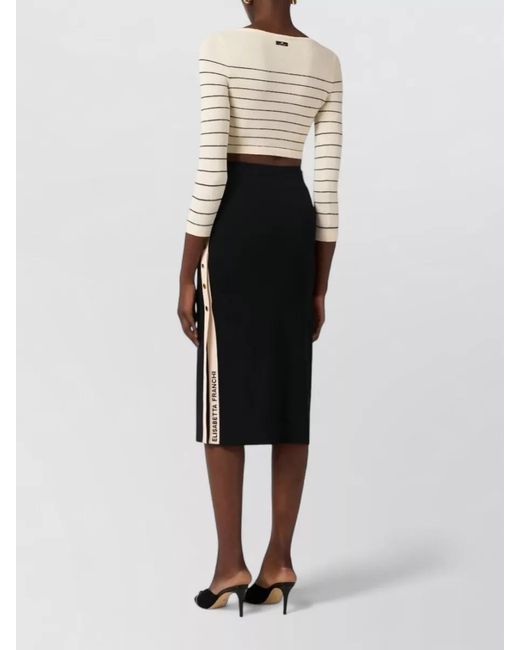 Elisabetta Franchi Blue Knitted Midi Pencil Skirt