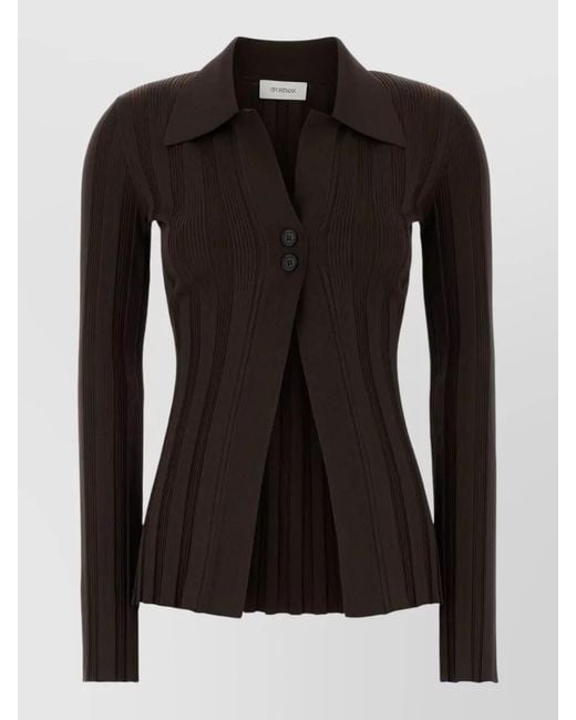 Sportmax Black Ribbed Knit Cardigan