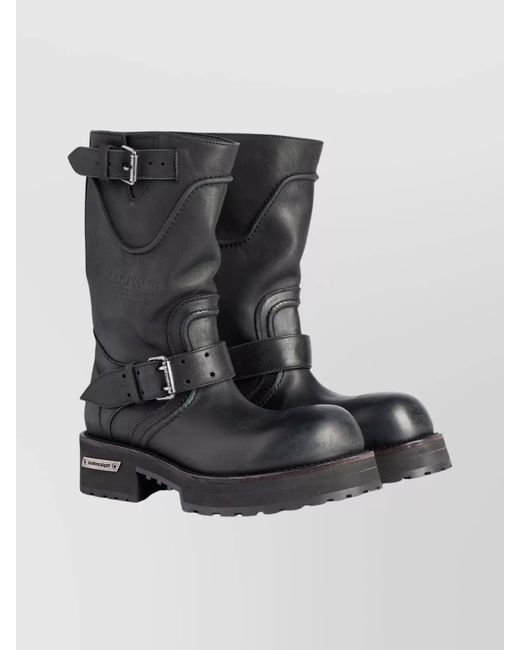 Balenciaga Black Leather Venom Ankle Boots
