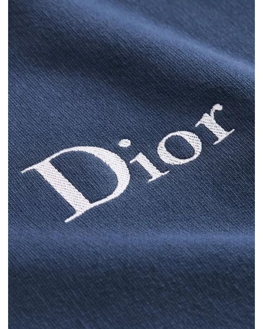 Dior Blue Hooded Top Drawstring Hood Front Pocket for men