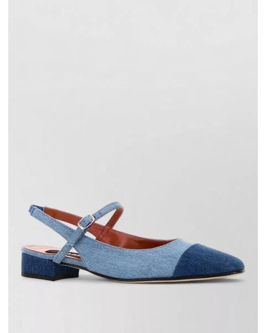 CAREL PARIS Blue Canvas Ballerinas Low Heel Closed Toe
