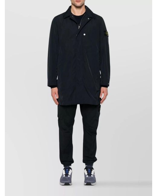 Stone Island Blue Cargo Pants With Snap Button Pockets for men
