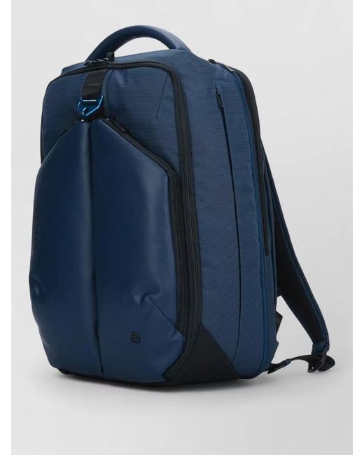 Piquadro Blue Laptop Backpack Expandable Three Compartments