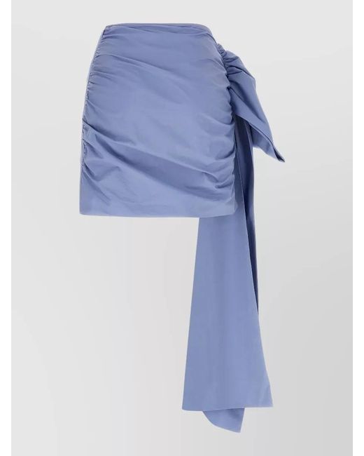 Self-Portrait Blue Cotton Asymmetric Mini Skirt