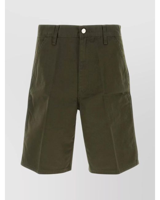Carhartt Green Twill Short With Back And Side Pockets for men