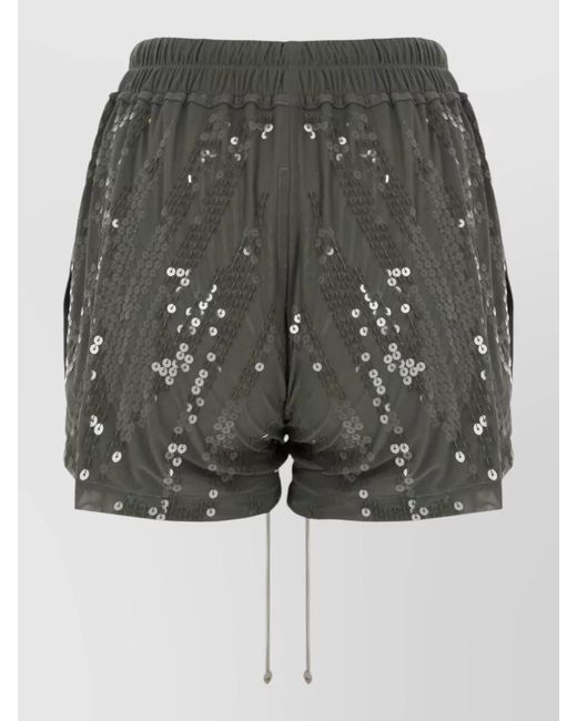 Rick Owens Gray Sequin Detail Straight Cut Tailored Pants