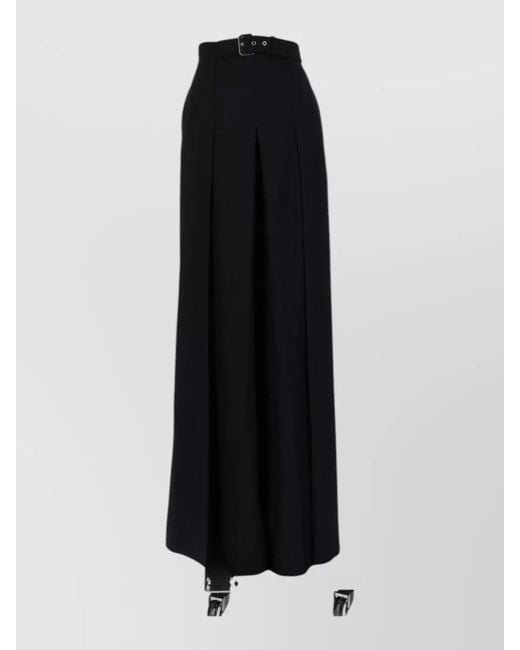 Alberta Ferretti Black High-Rise Trousers