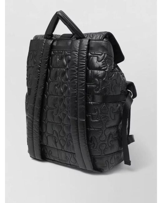 Ganni Black Re Tech Quilted City Backpack Bag