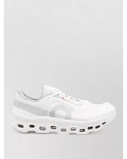 On Shoes White Cloudmonster One Sneakers Mesh Upper Round Toe for men