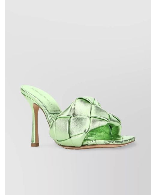 Bottega Veneta Green Leather Sandals