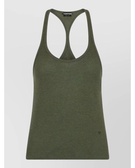 Tom Ford Green Silk Slim-Fit Tank Top