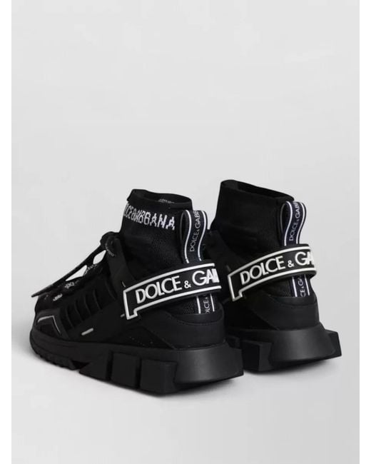 Dolce & Gabbana Black Sock Lace-Up Sneakers