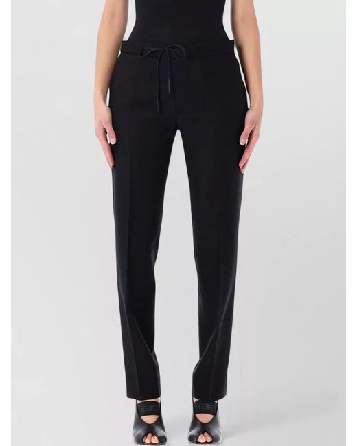 Maison Margiela Black Tailored Pants Front Pleats Drawstring Waistband