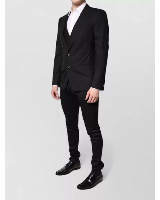 Dolce & Gabbana Black Single Breasted Formal Suit Three Piece for men