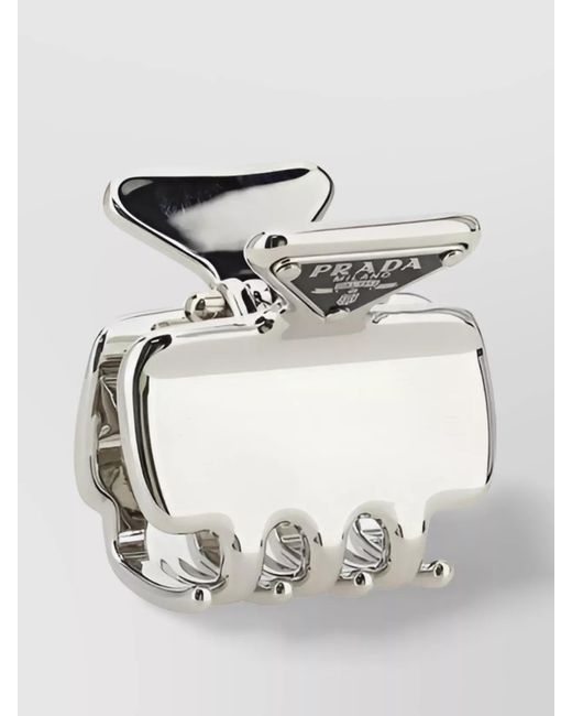 Prada Gray Brass Hair Clip