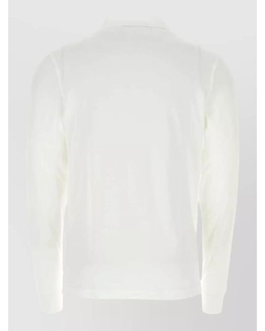Fred Perry White Cotton Long-Sleeve Polo Shirt for men