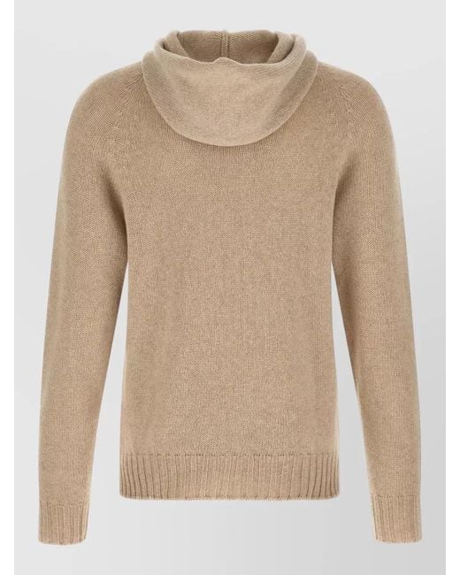 Ma'ry'ya Natural Cashmere Hooded Sweater for men