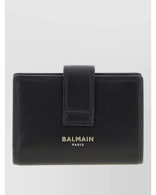 Balmain Black Lamb Leather Wallet