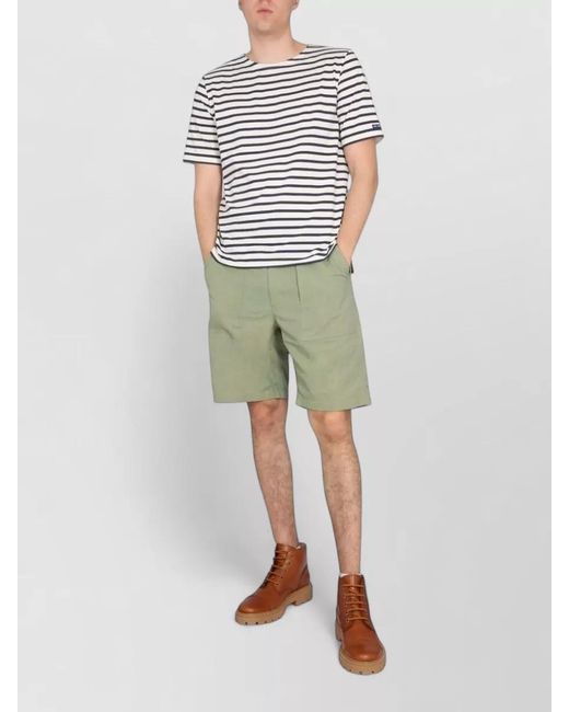 Engineered Garments Green Bermuda Shorts Pleated Front Belt Loops Pockets for men