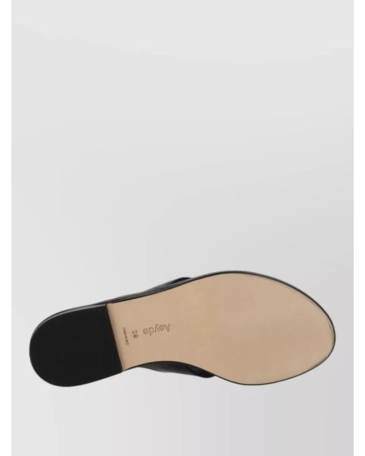 Aeyde Gray Leather Thong Sandal Flat Sole Design