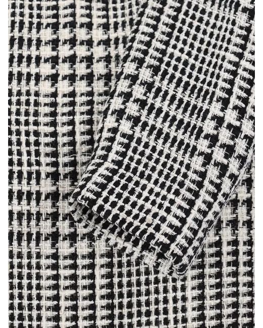 Gianluca Capannolo Gray Knee Length Dress Checked Pattern Long Sleeves