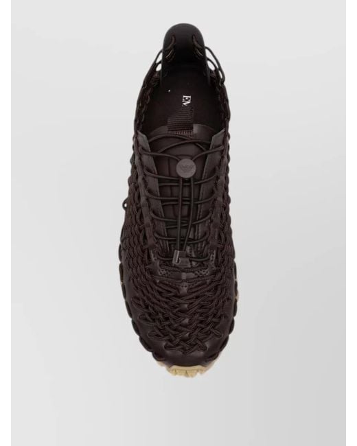 Emporio Armani Multicolor Woven Sneakers Pull Tab Heel Sole for men