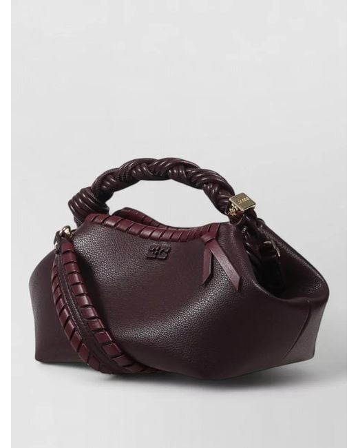 Ganni Brown Bou Small Leather Shoulder Bag