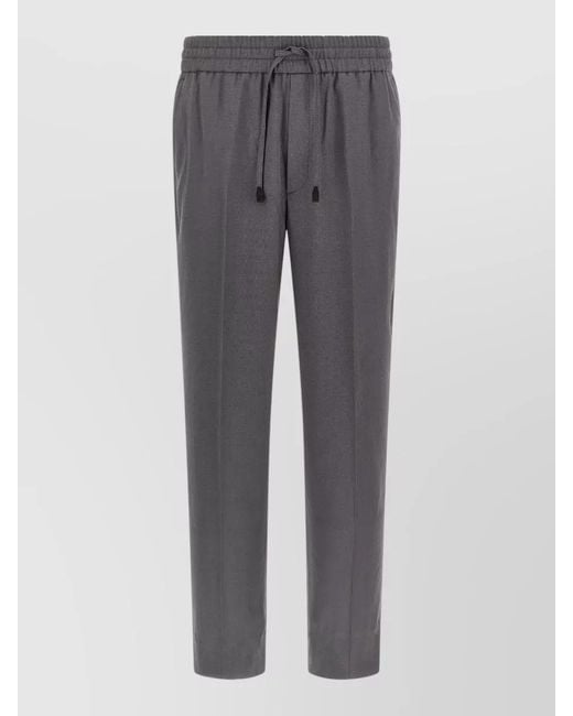 Brioni Gray Wool Straight-Leg Trousers for men