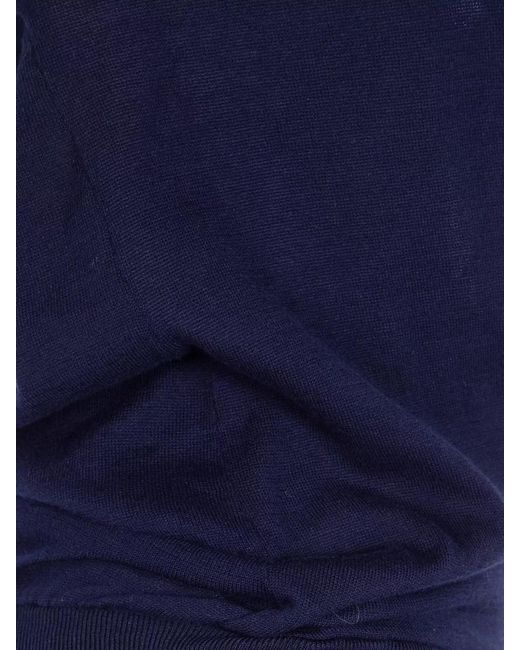 Paloma Wool Blue Soma Halterneck Seamless Stretch V Neck Top