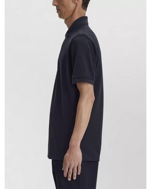 Fred Perry Black Cotton Logo Polo Shirt for men